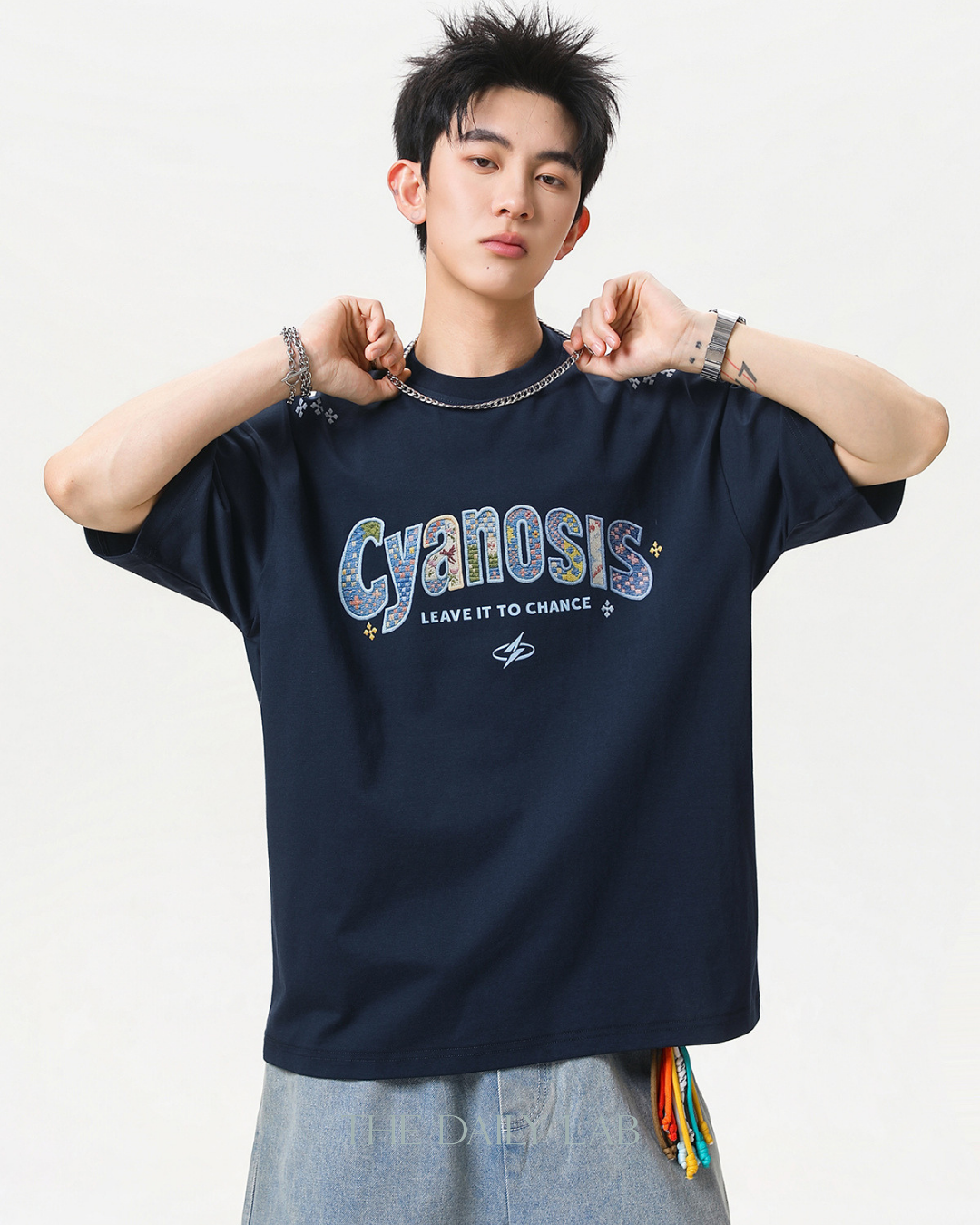 Urban Patch Embroidery Tee in Navy