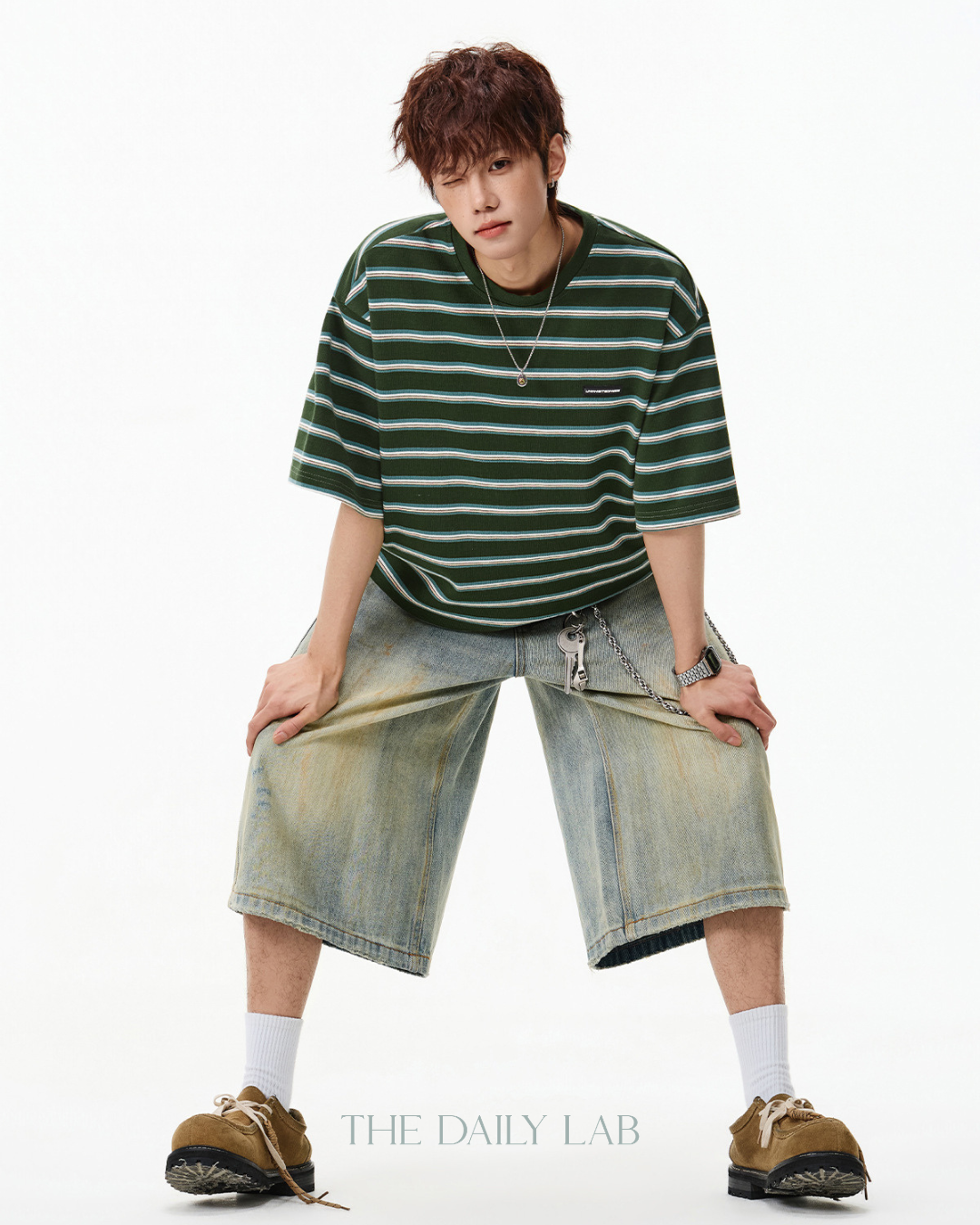 Archive Stripe Tee in Green