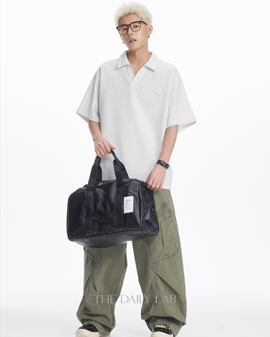 Minimalist Polo Collar Tee in White