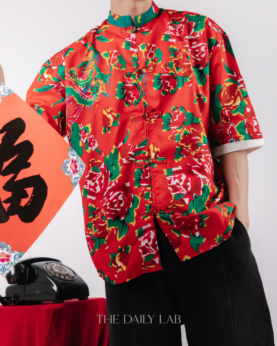 Prosper Dragon Print Shirt in Red