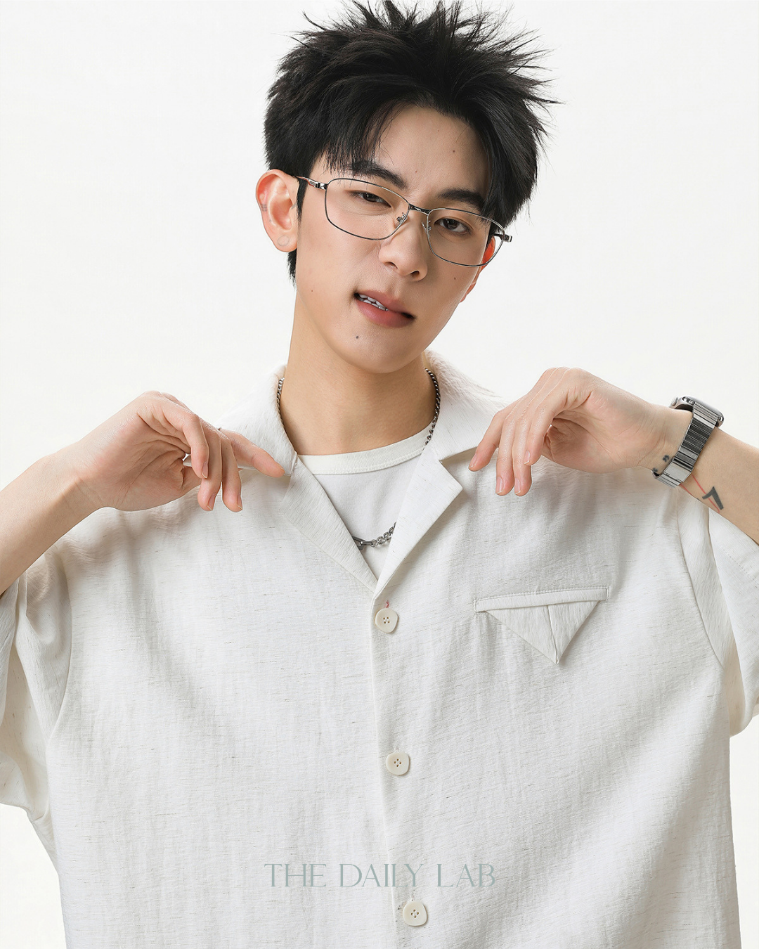 Zen Texture Camp Shirt in White