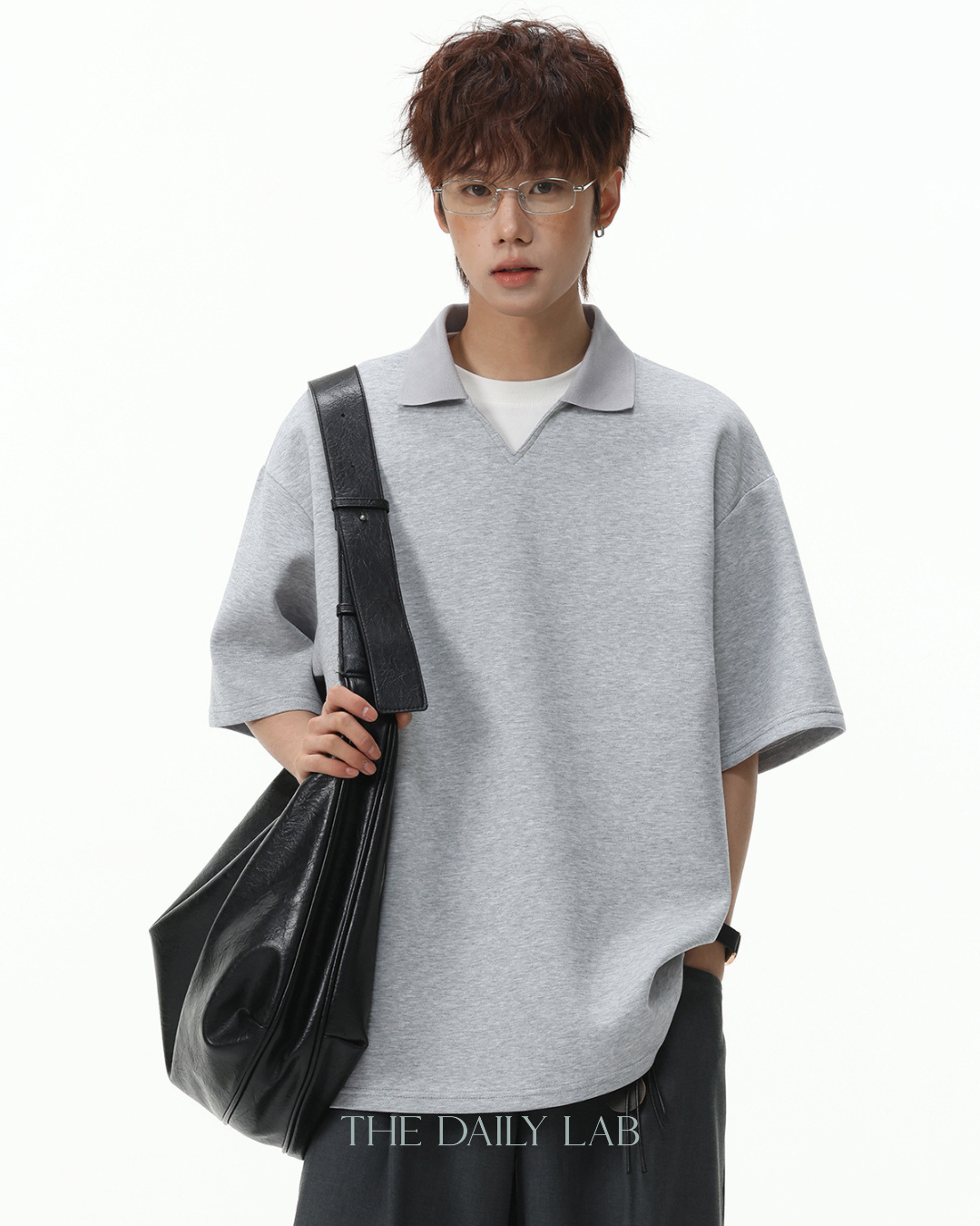 Estate V Polo Tee in Grey