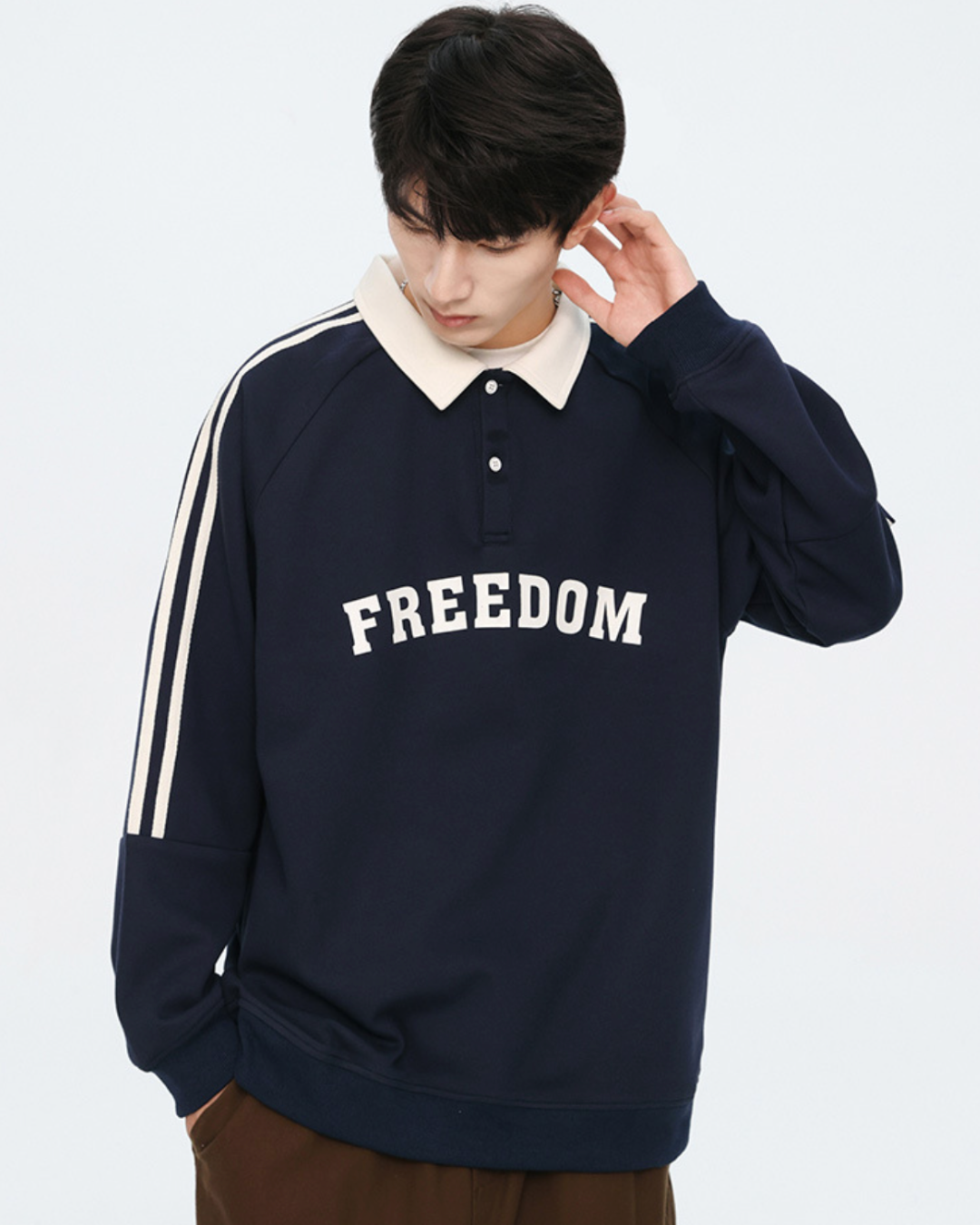 Freedom Relaxed Polo Tee in Navy