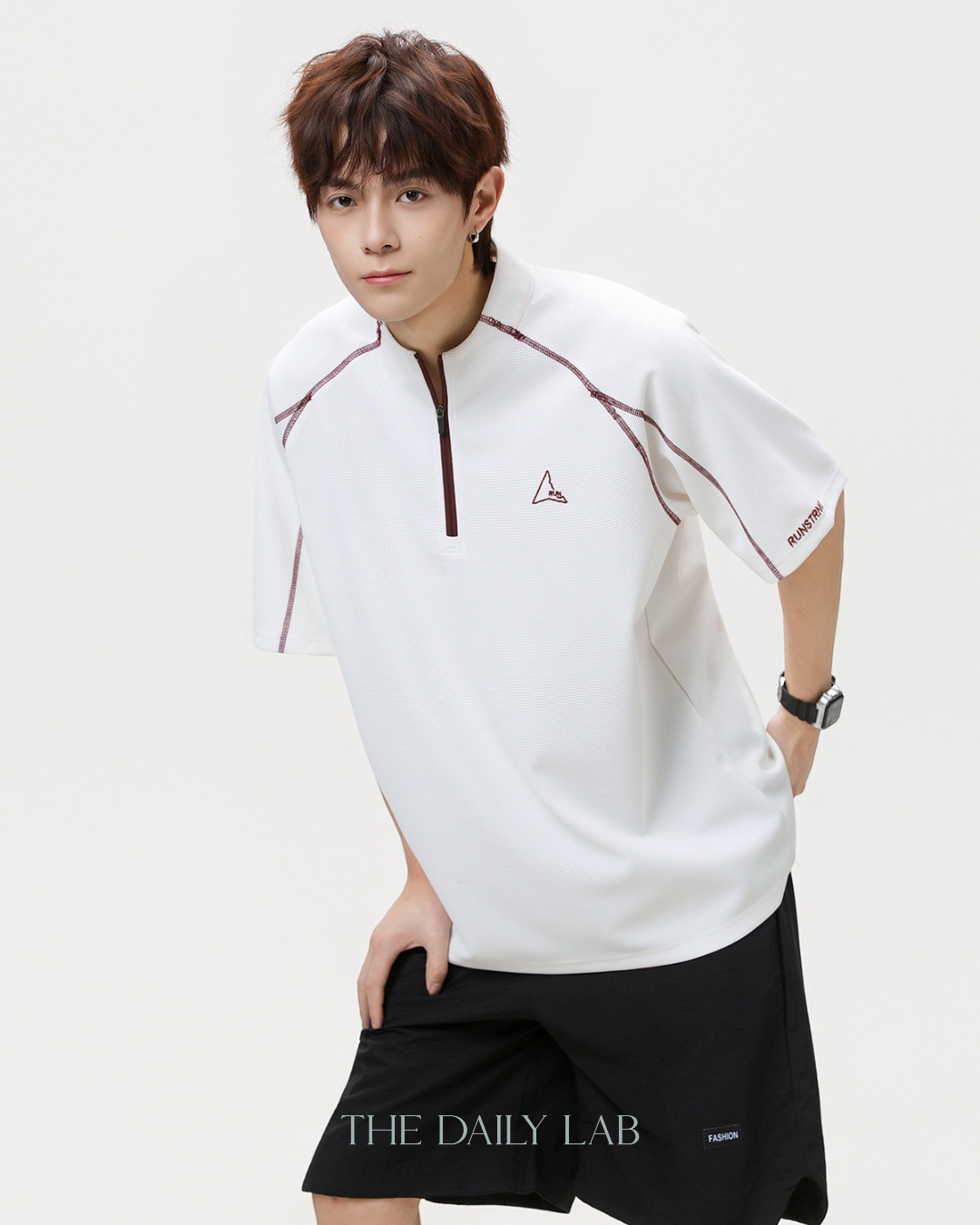 Active Cool Half-Zip Tee in White
