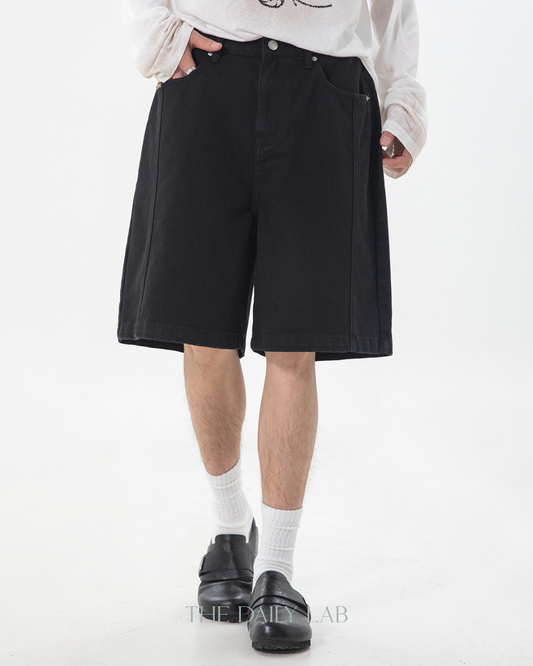 Twill Utility Shorts in Black