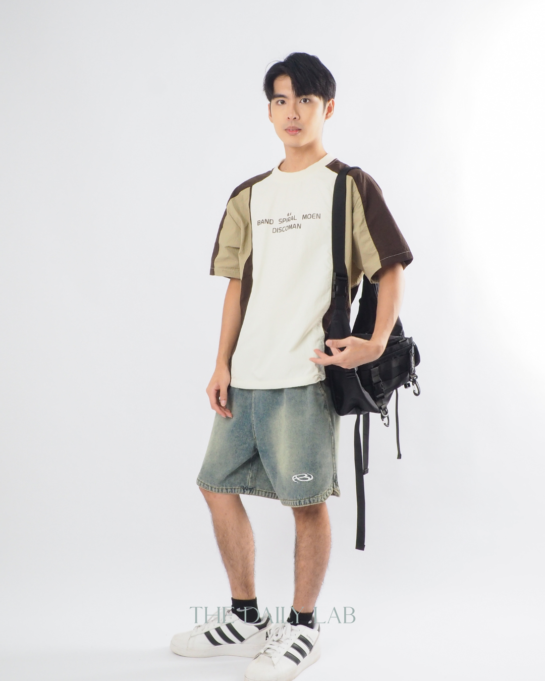 Outdoor Techwear Colorblock T-Shirt in Brown