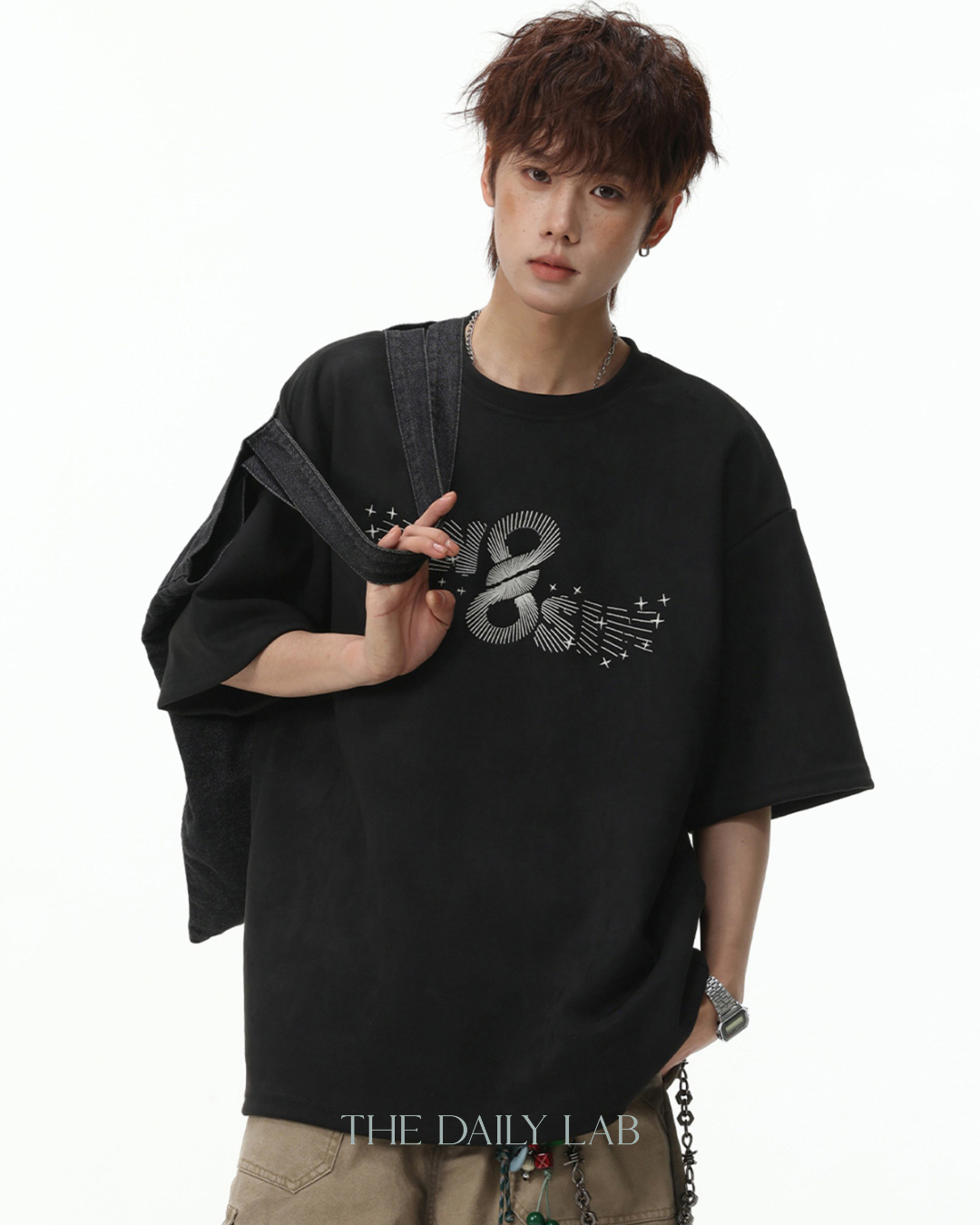 Infinity Motion Graphic Tee in Black