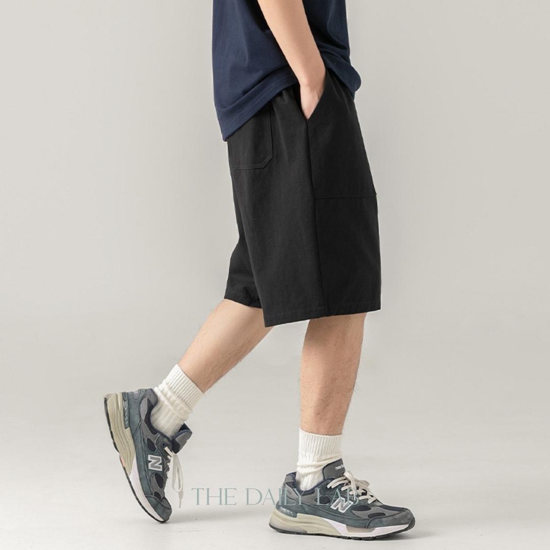 Loose Fit Casual Straight Pants in Black