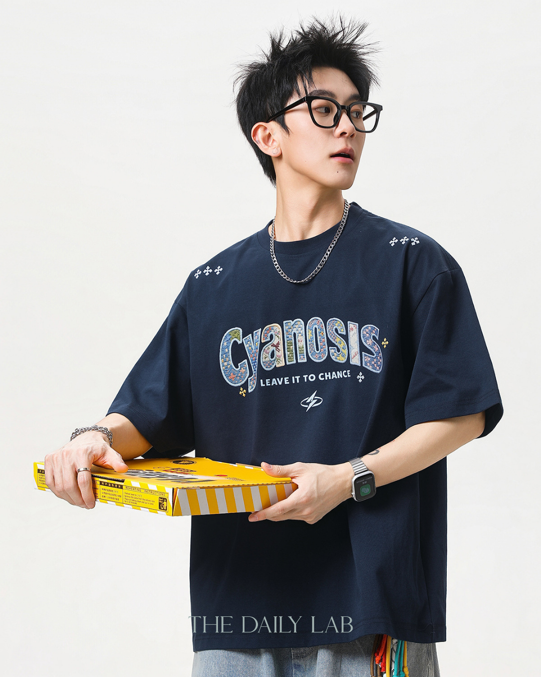 Urban Patch Embroidery Tee in Navy