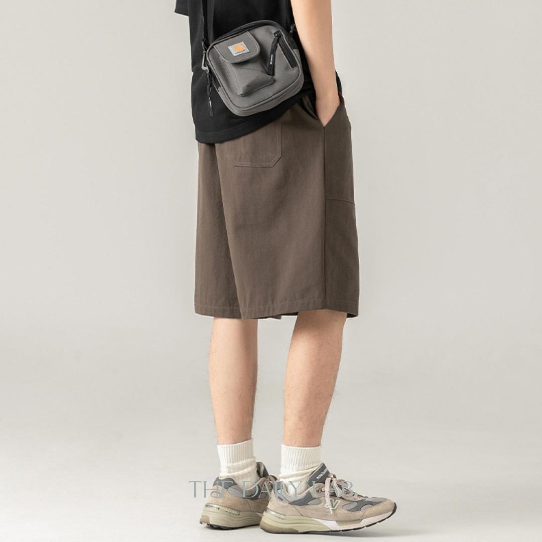 Loose Fit Casual Straight Pants in Brown