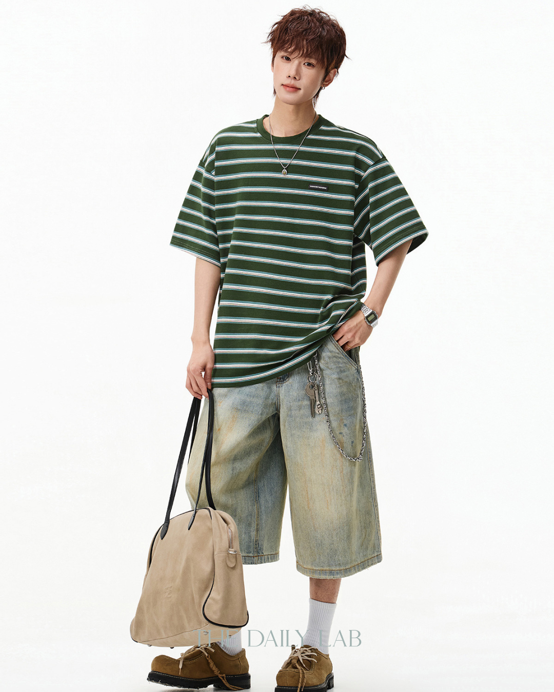 Archive Stripe Tee in Green