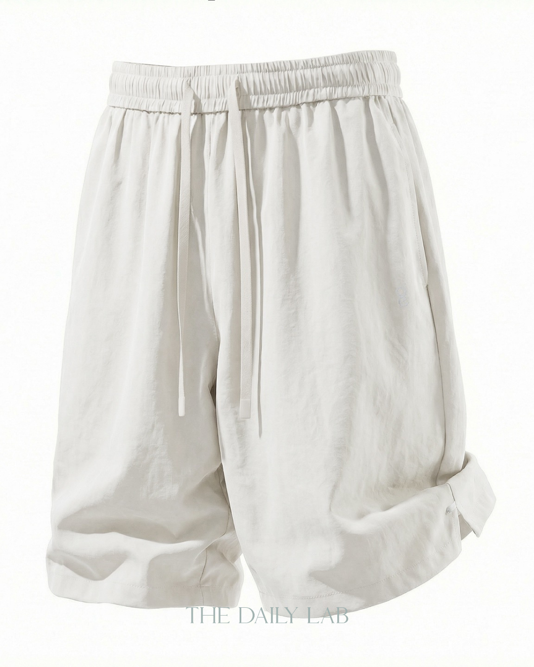 Lightweight Crinkle Shorts in White