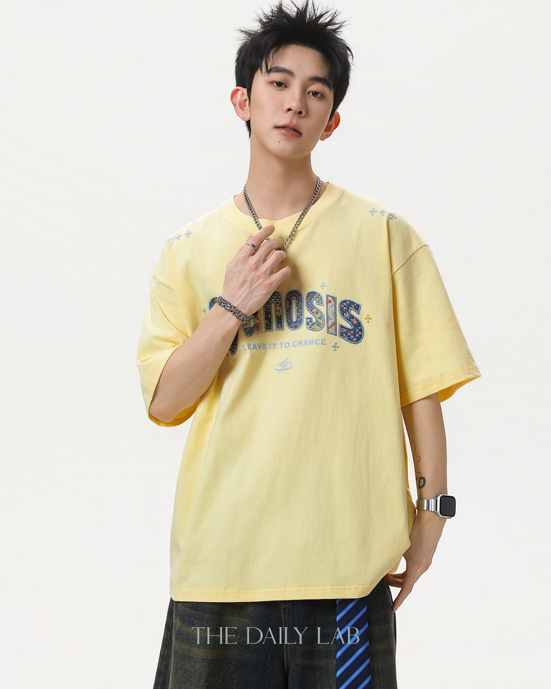 Urban Patch Embroidery Tee in Yellow