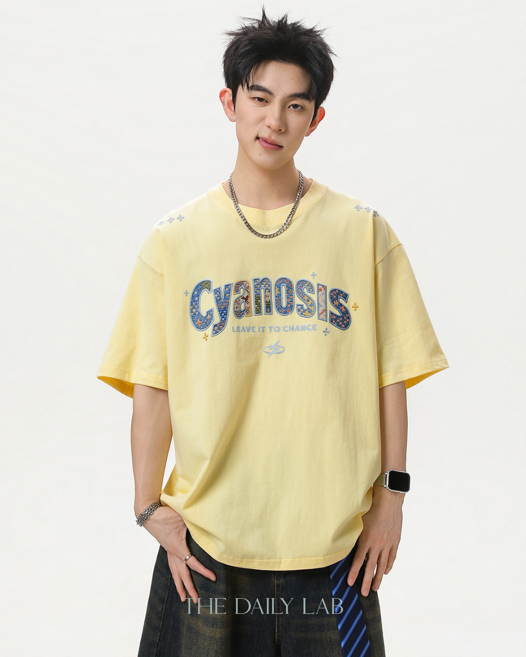 Urban Patch Embroidery Tee in Yellow