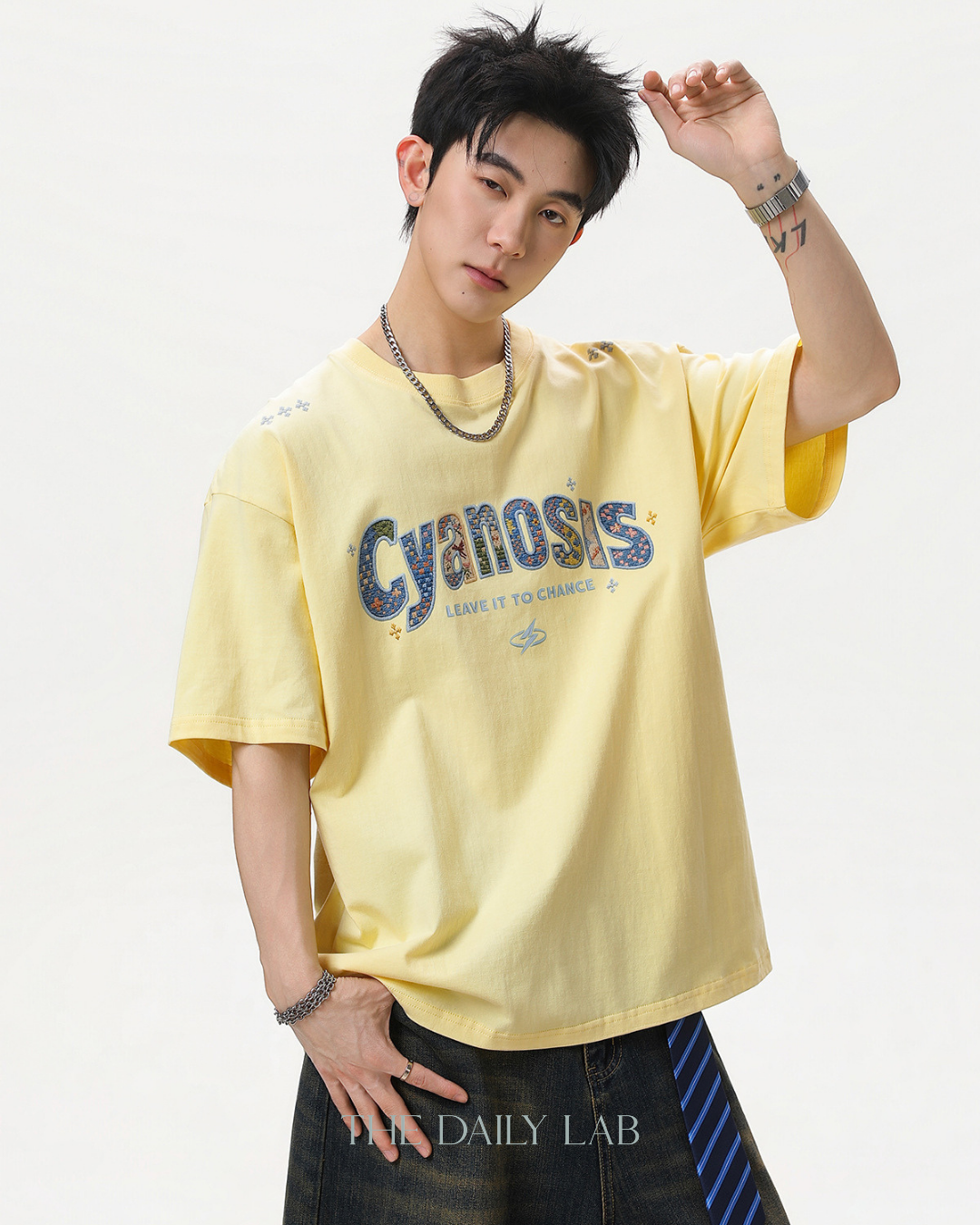 Urban Patch Embroidery Tee in Yellow