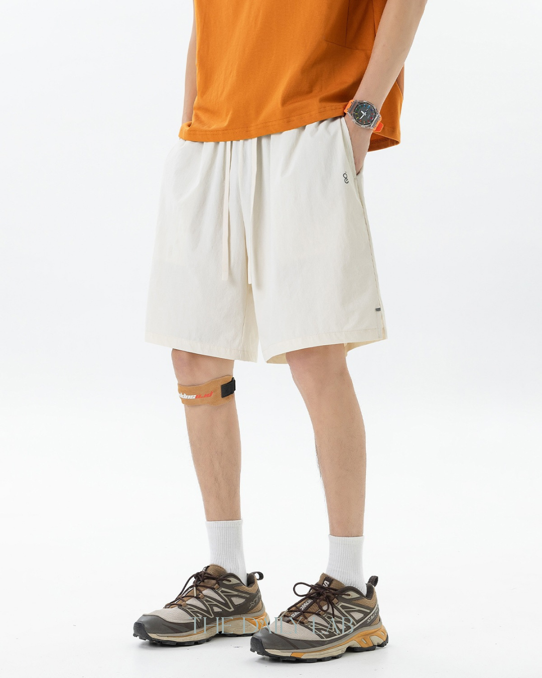 Lightweight Crinkle Shorts in White