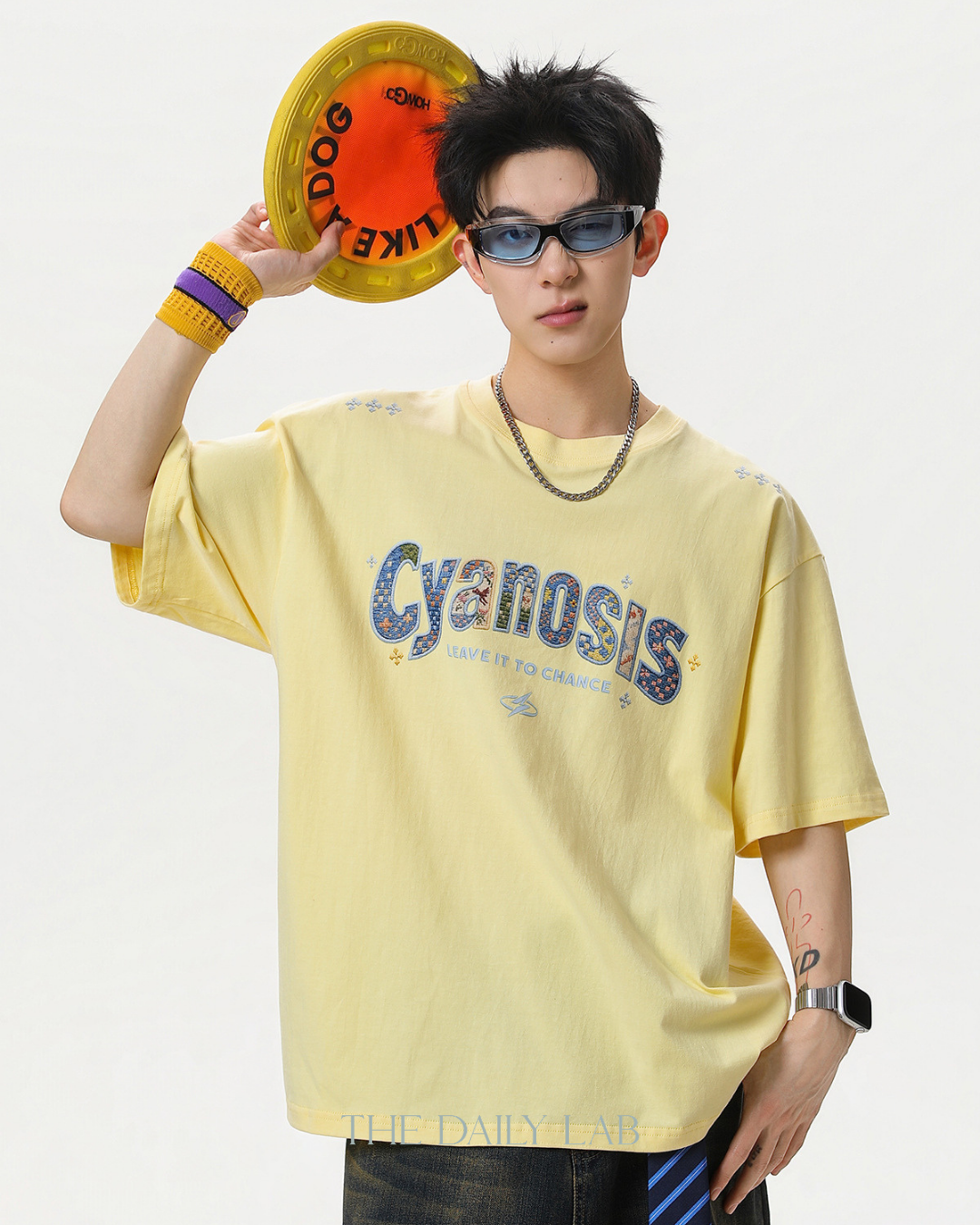 Urban Patch Embroidery Tee in Yellow