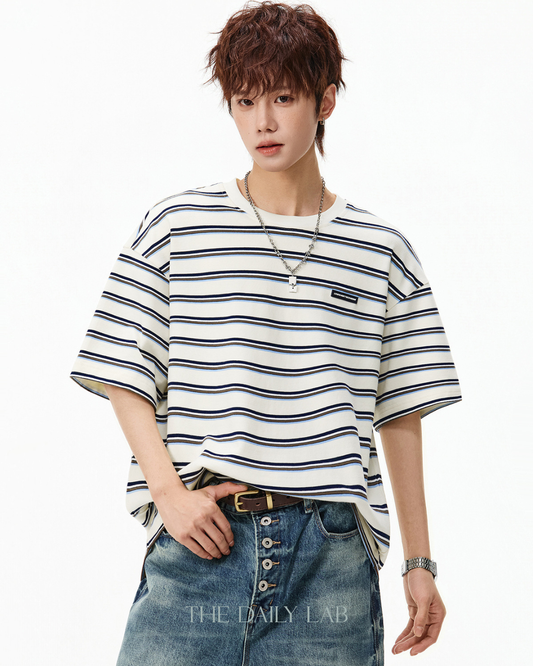 Archive Stripe Tee in Beige