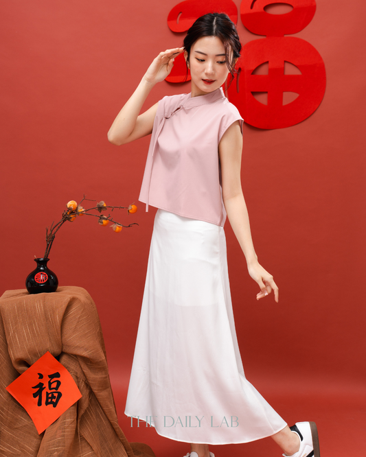 Roselle Satin Mandarin Top