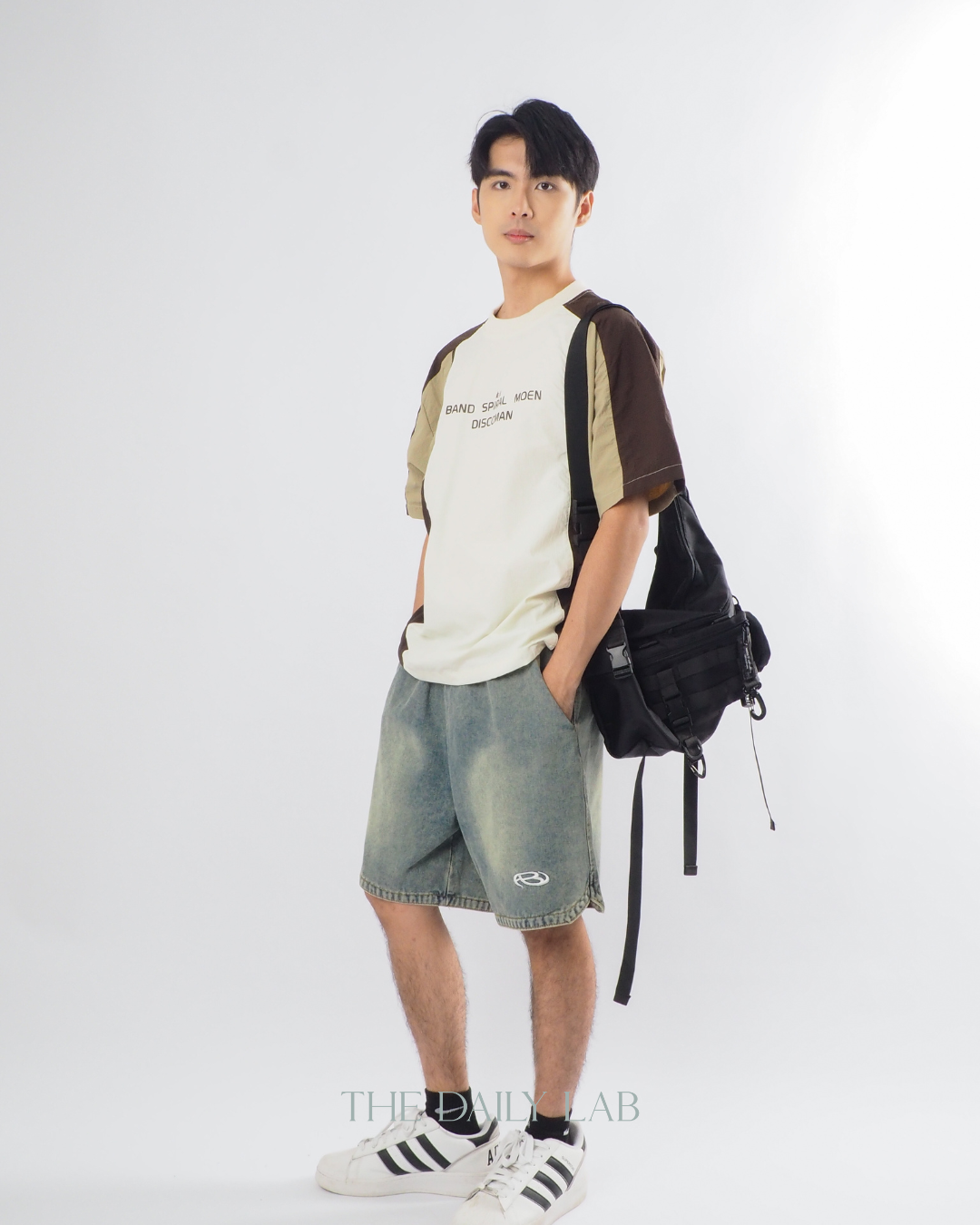 Outdoor Techwear Colorblock T-Shirt in Brown
