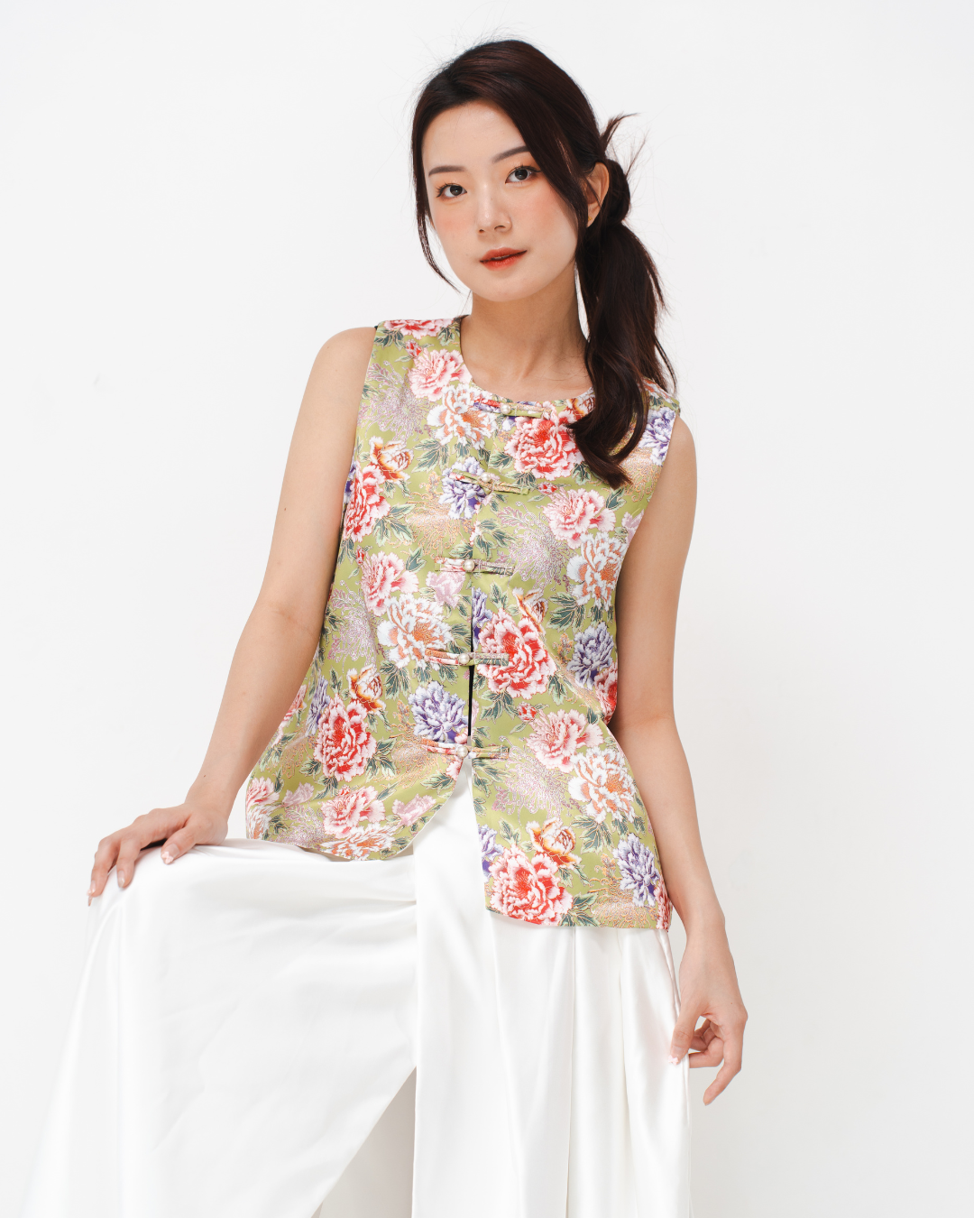 Peony Garden Brocade Top