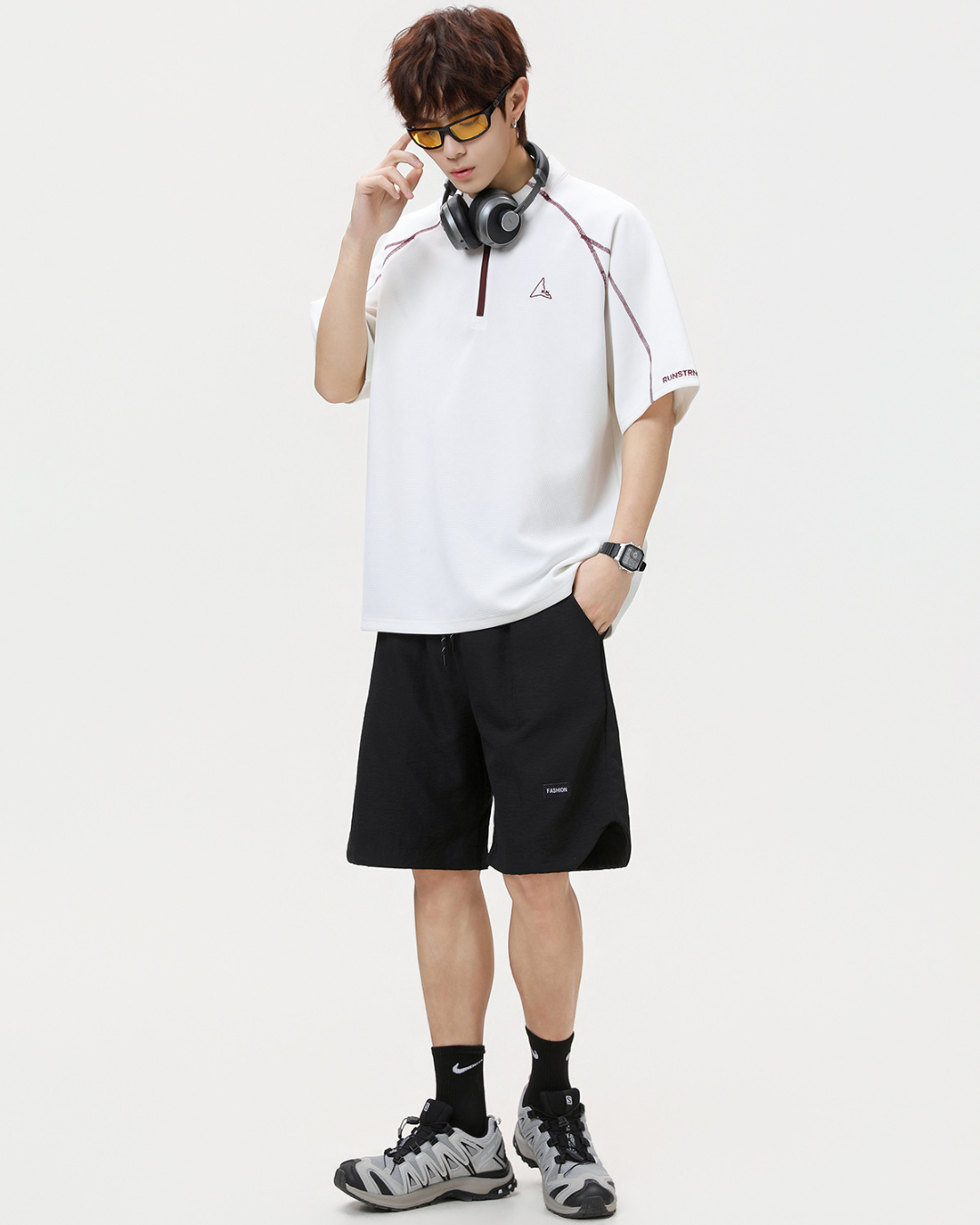 Active Cool Half-Zip Tee in White