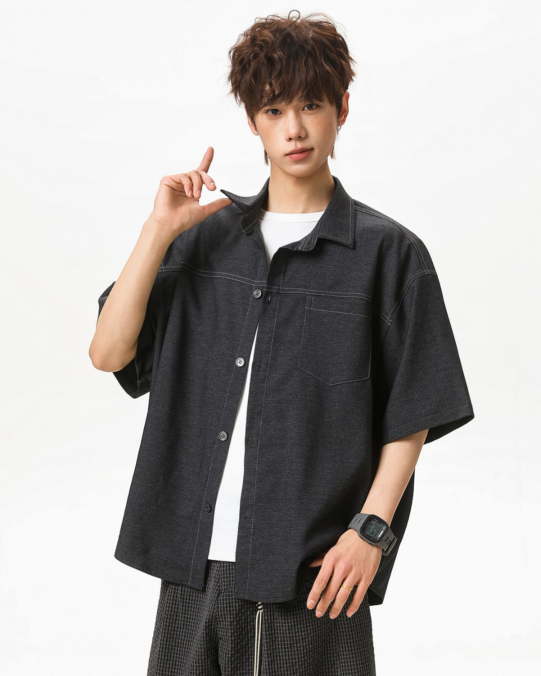 Heritage Stitch Shirt in Black