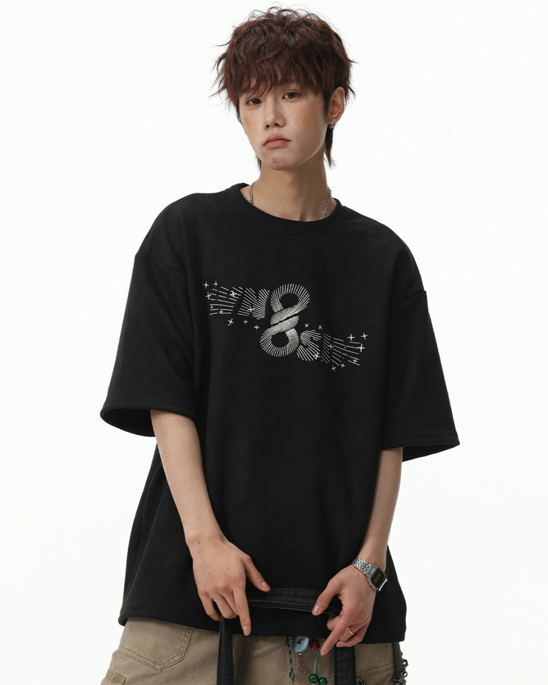 Infinity Motion Graphic Tee in Black