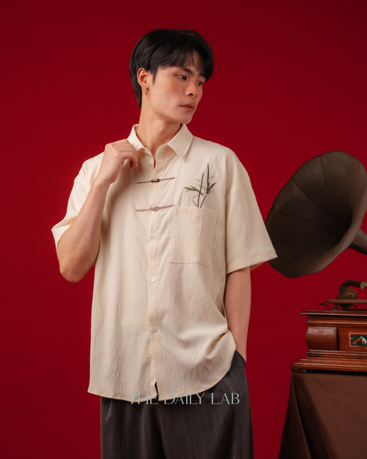 Bamboo Stitch Tang Shirt in Beige