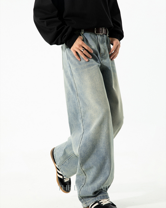 American Vintage Oversized Jeans In LIght Blue