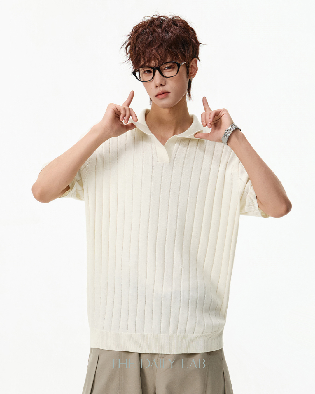 Heritage Rib Polo in Beige