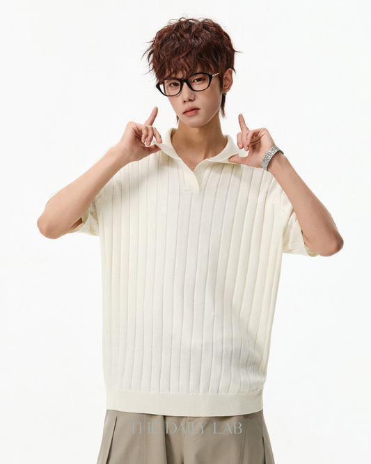 Heritage Rib Polo in Beige