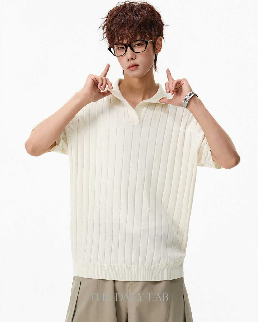 Heritage Rib Polo in Beige