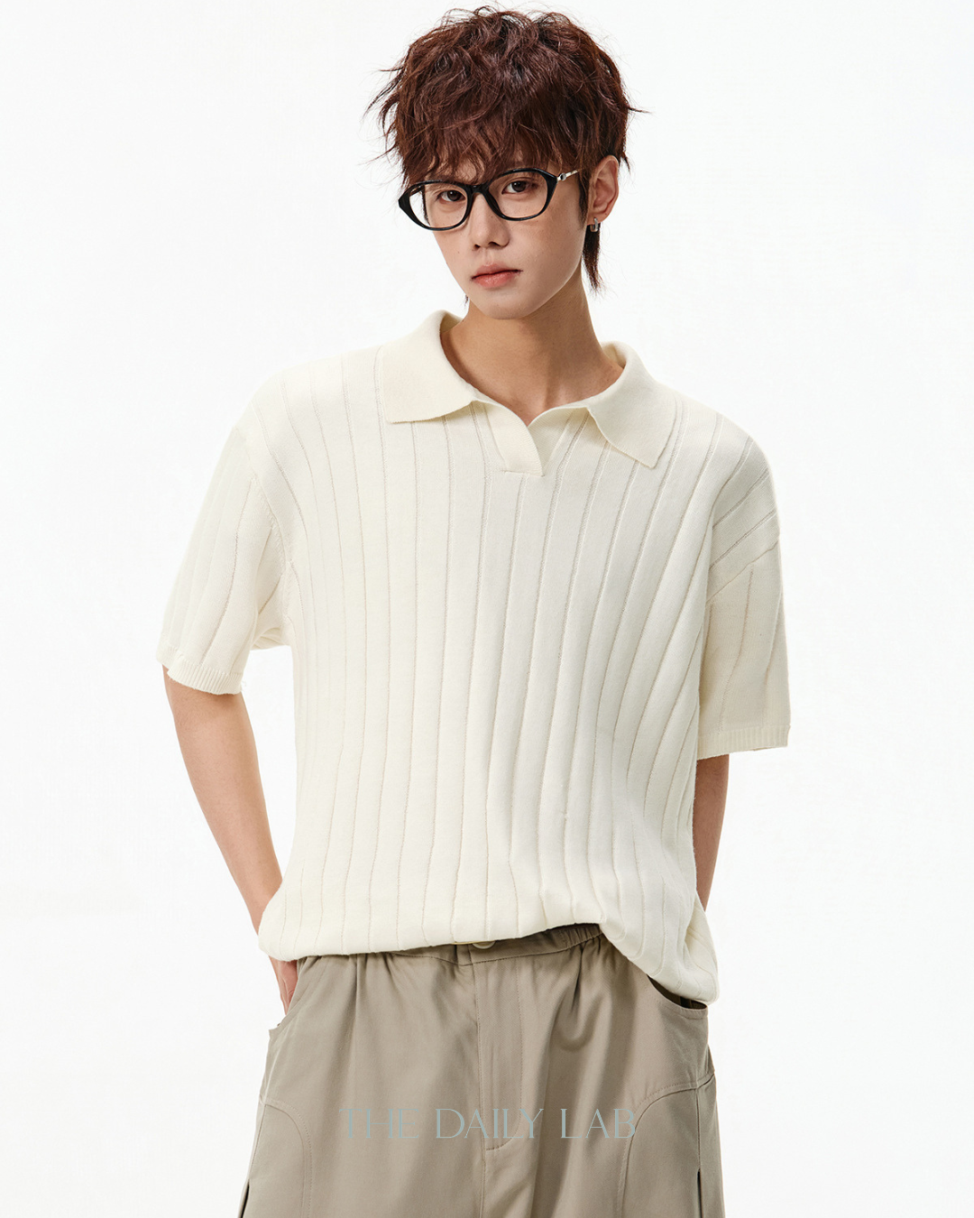 Heritage Rib Polo in Beige