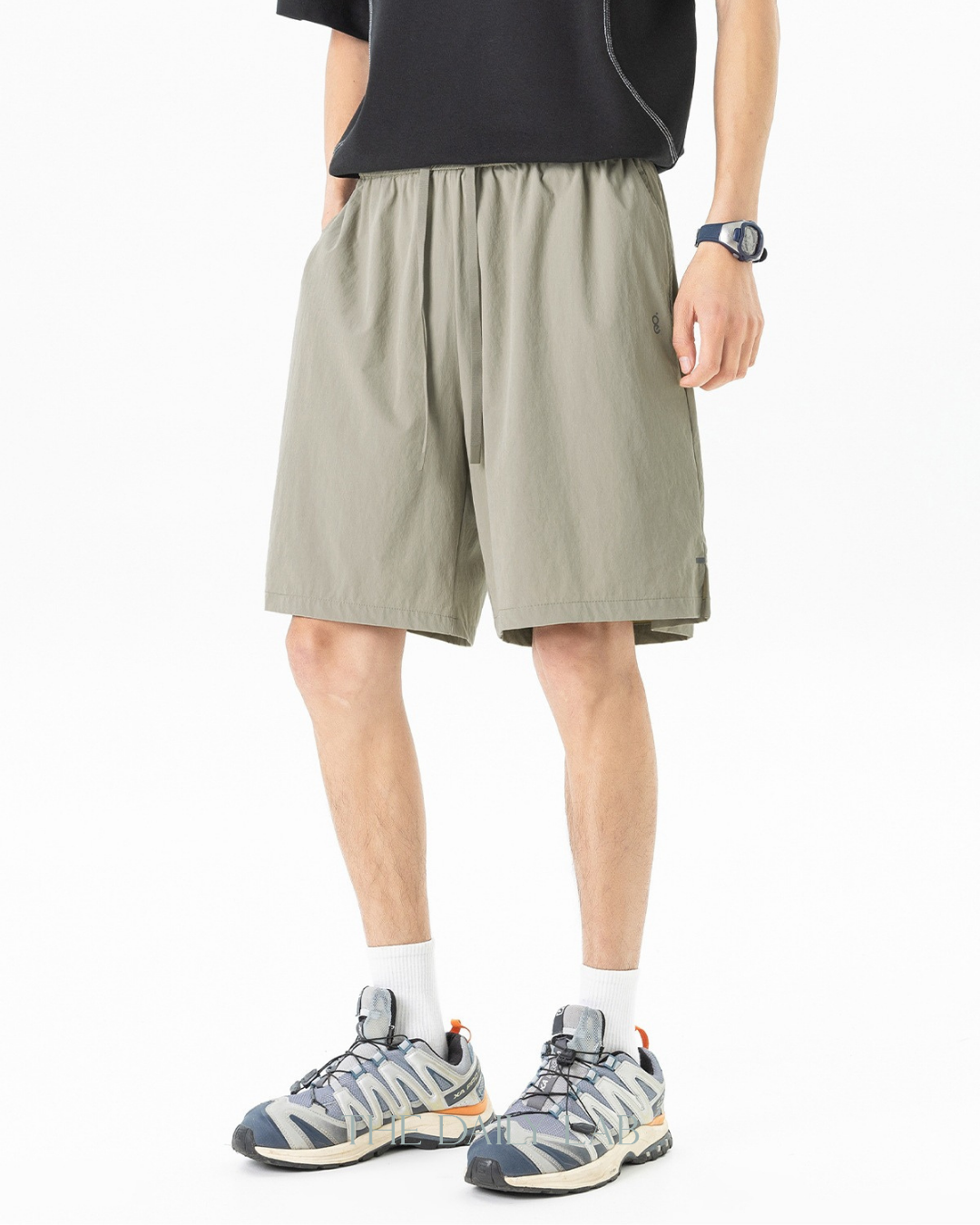 Lightweight Crinkle Shorts in Grey
