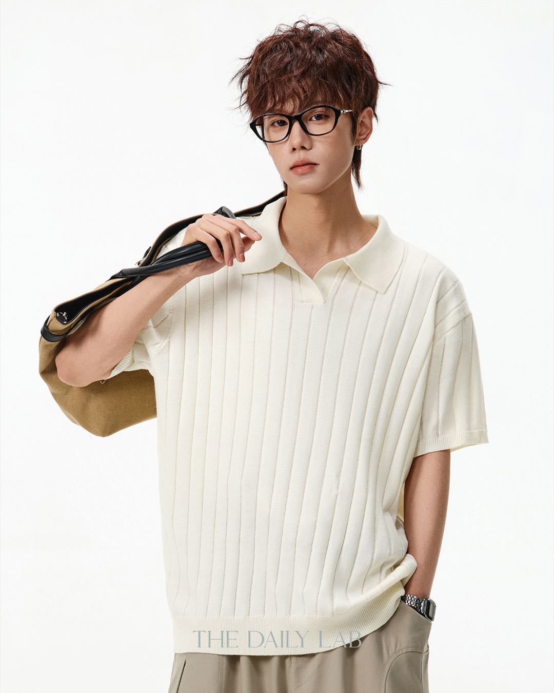 Heritage Rib Polo in Beige