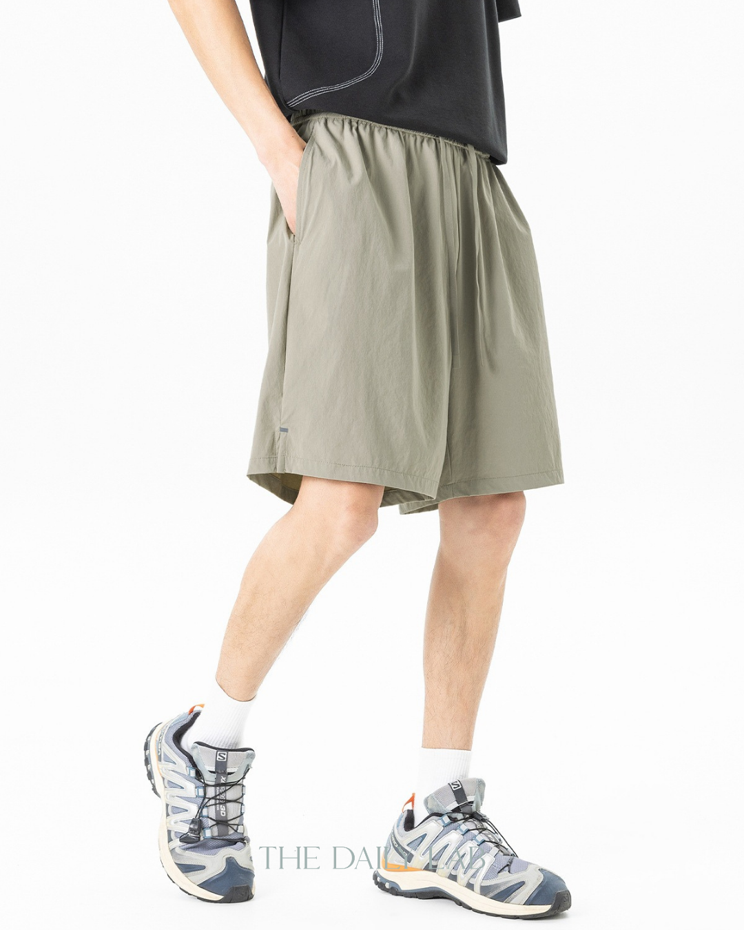 Lightweight Crinkle Shorts in Grey