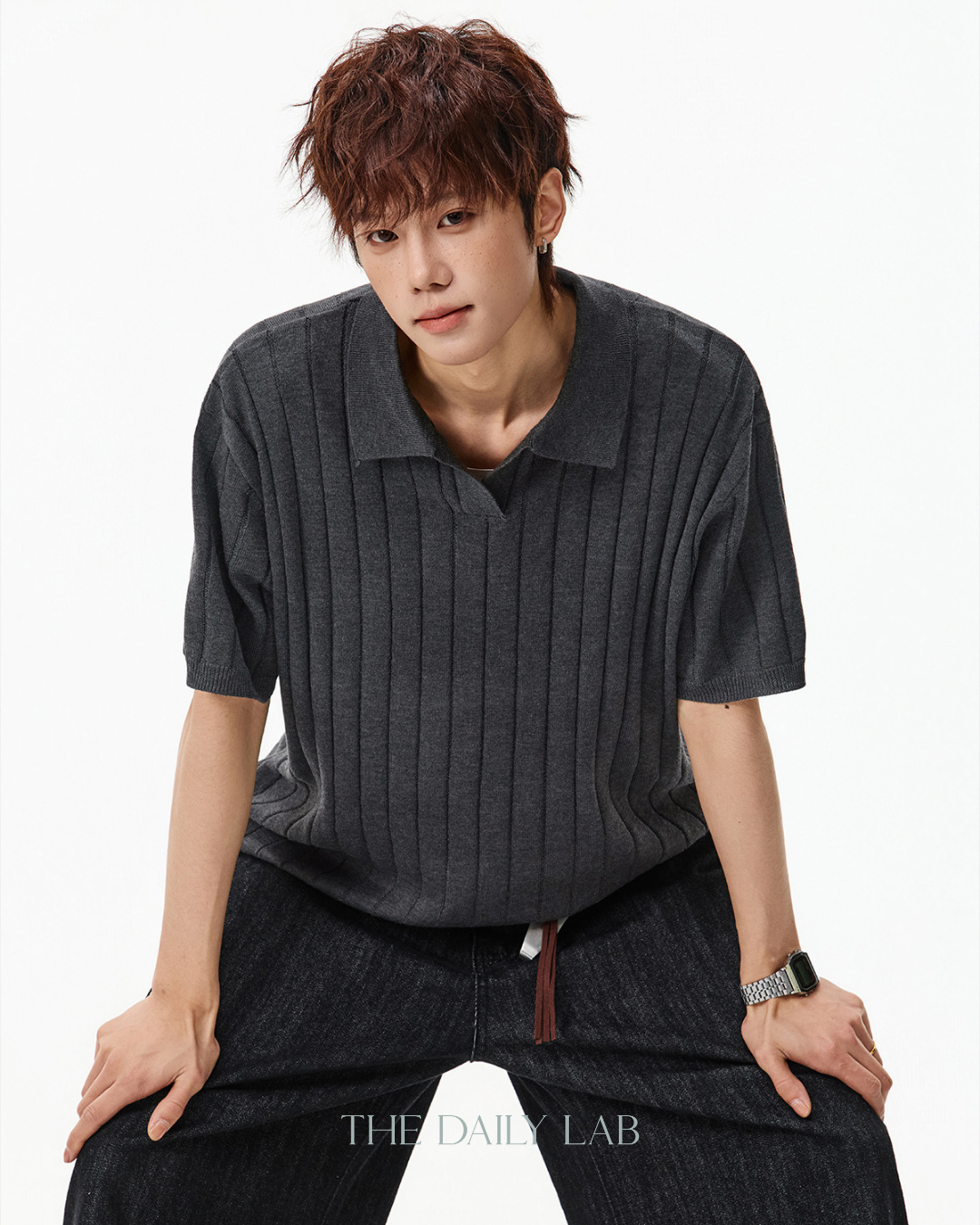 Heritage Rib Polo in Dark Grey