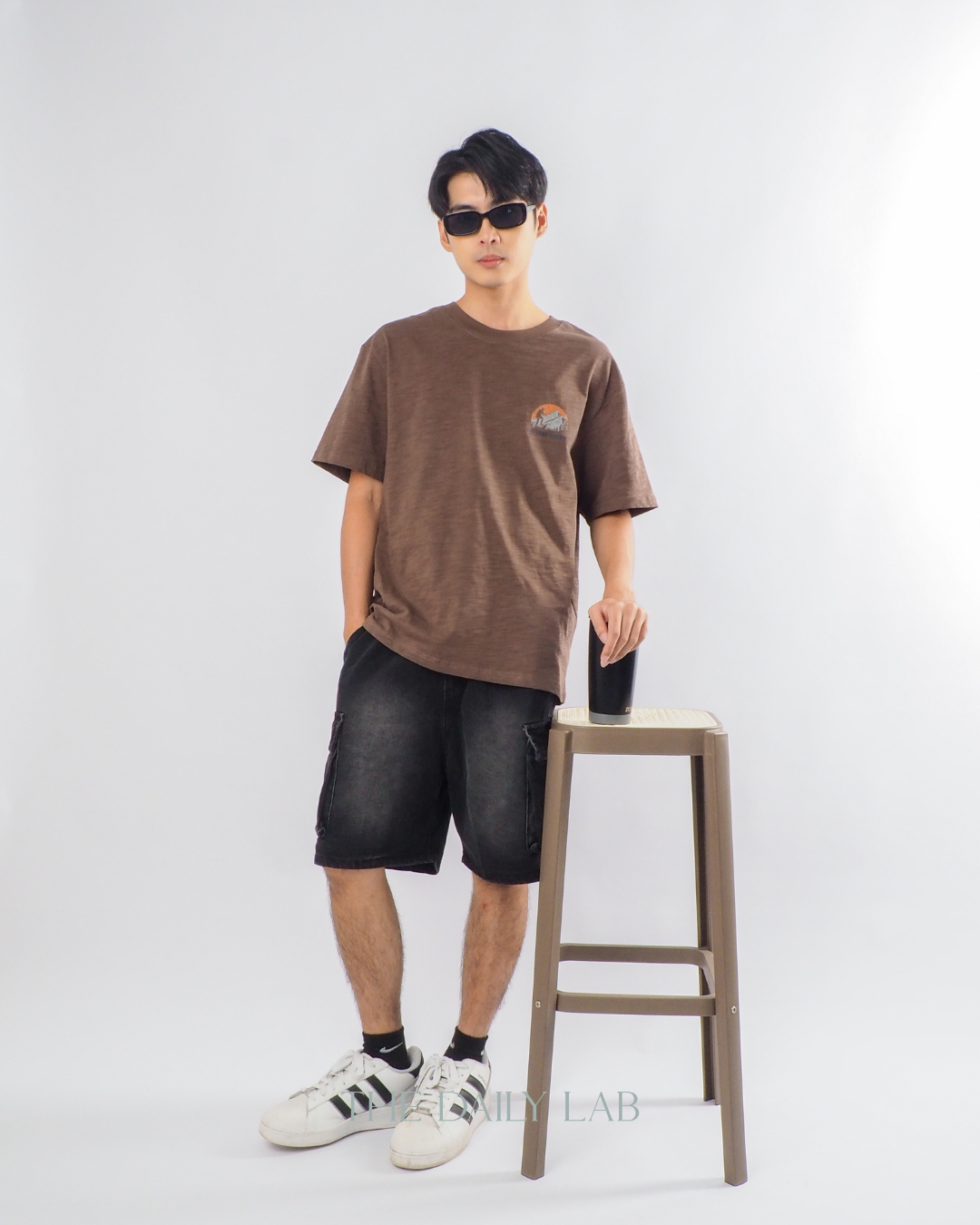 American Style Casual T-Shirt in Brown