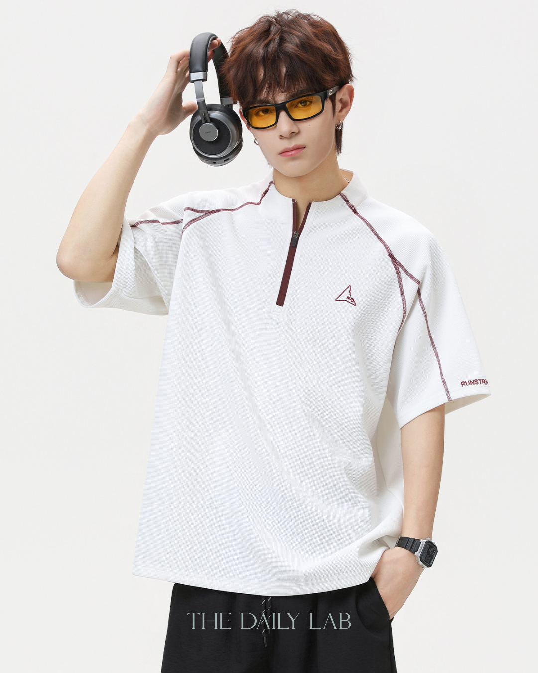 Active Cool Half-Zip Tee in White