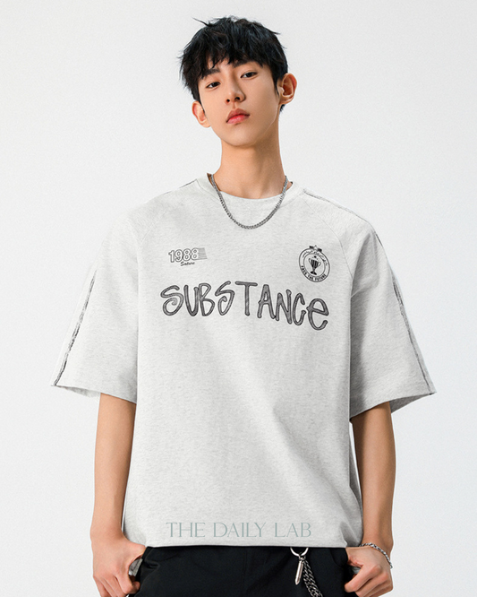 SUBSTANCE Vintage Cotton Tee in Grey