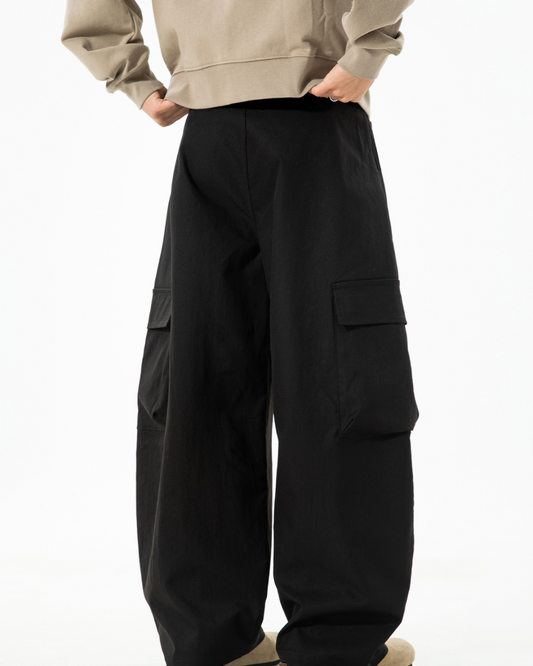 American Vintage Color-blocked Striped Curved Blade Pant In Black