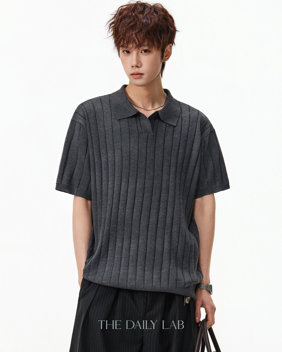 Heritage Rib Polo in Dark Grey