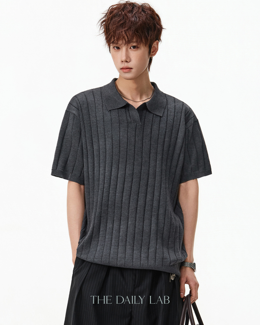 Heritage Rib Polo in Dark Grey