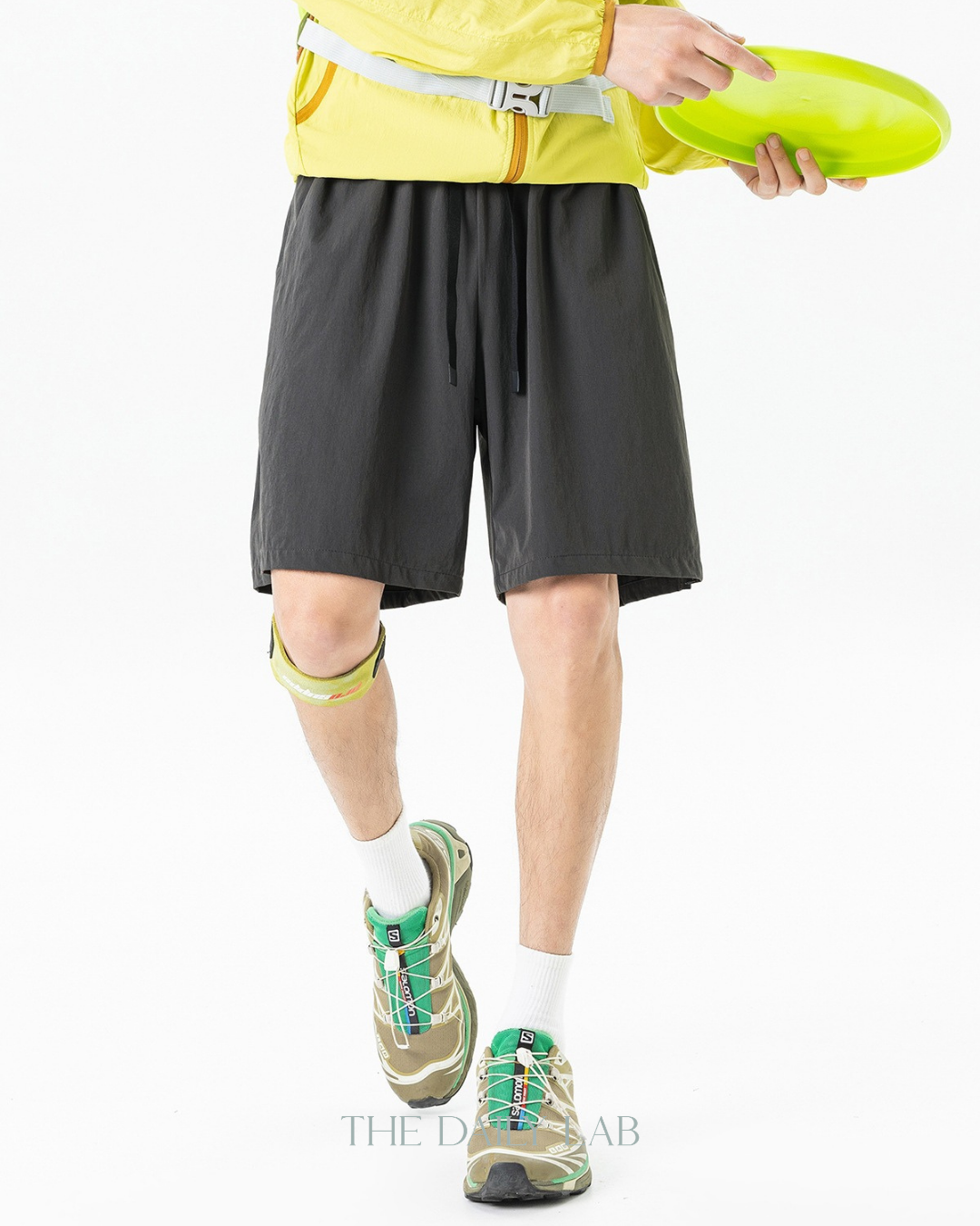 Lightweight Crinkle Shorts in Black