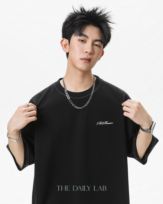 Panel Back Graphic T-Shirt in Black