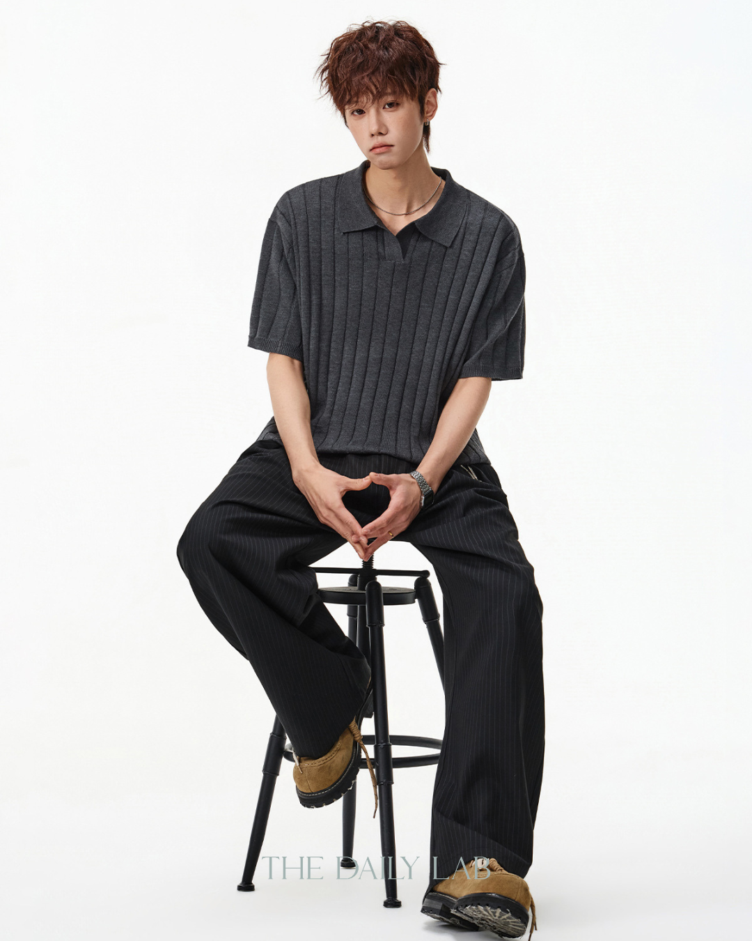 Heritage Rib Polo in Dark Grey