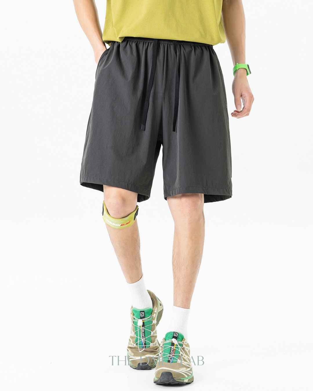 Lightweight Crinkle Shorts in Black