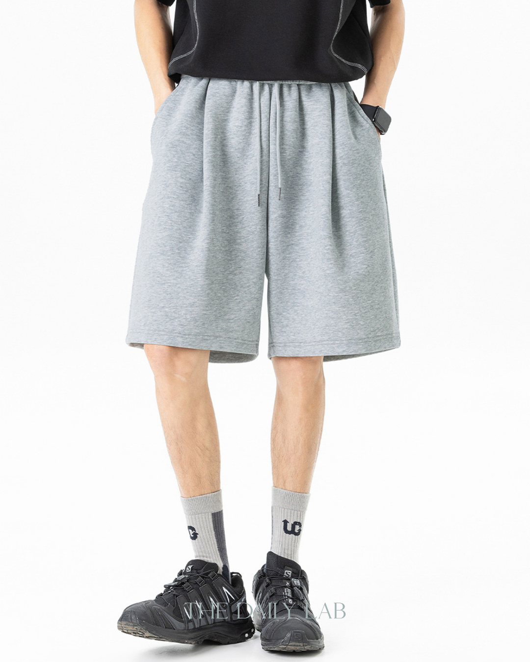 Clean Fit Straight Shorts in Grey