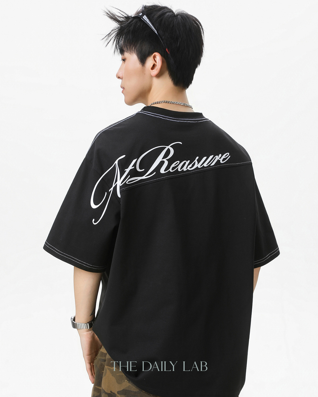 Panel Back Graphic T-Shirt in Black